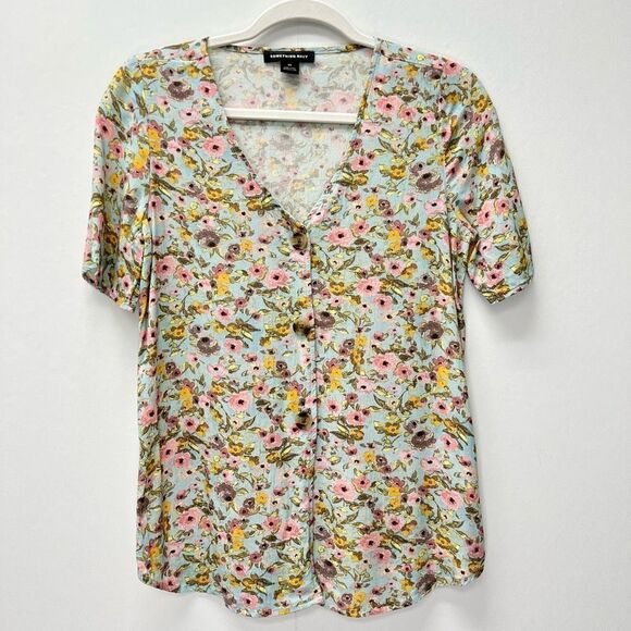 Something Navy Arielle Charnas Floral Top Size XS - Picture 4 of 10